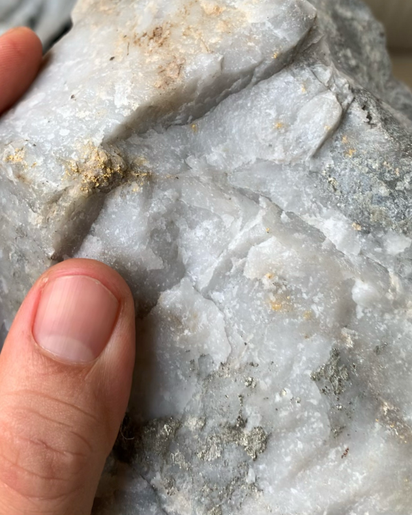 Amostra de ouro em quartzo - Teor +500g/ton
